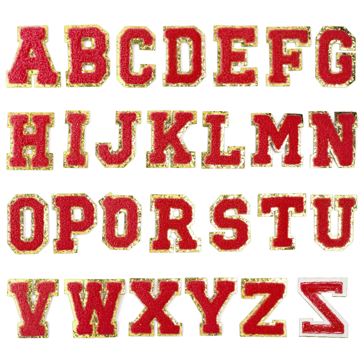 applicatie alfabet letter rood wit