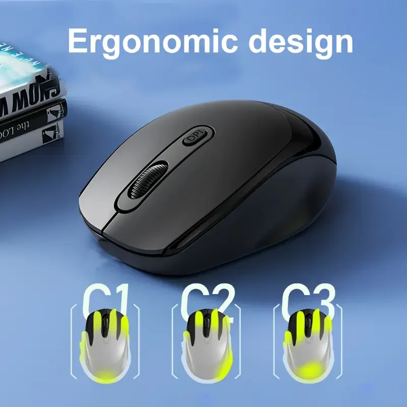 Dual Mode Bluetooth-Compatible Wireless Mouse – Sleek, Ergonomic Design for Universal Connectivity