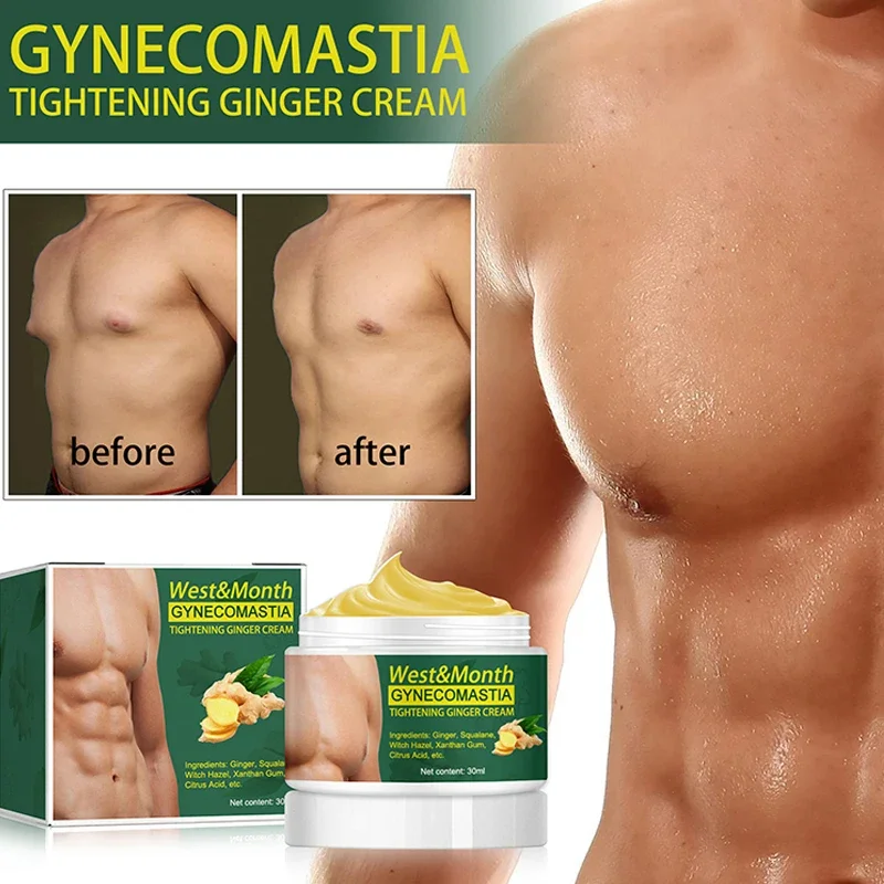 

1PC Skin Care Belly Gynecomastia Slimming Tightening Ginger Cream Chest Body Fat Remove Firming for Men Women Effective 30ml