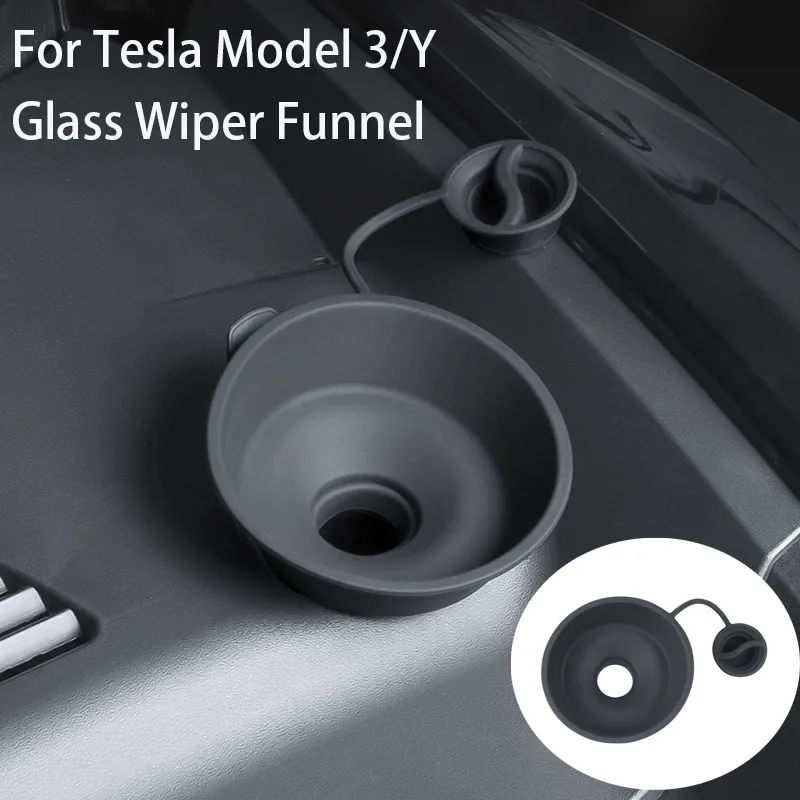 

For Tesla Model 3 Y Car Windshield Wiper Arm Hole Protective Cover Glass Water Inlet Funnel Fluid Reservoir Tank Bottle Cap Lid