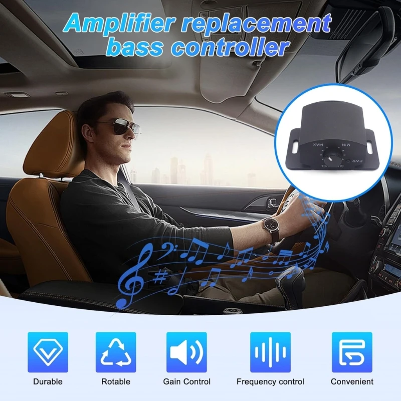 Car Amplifier Volumes Regulator Speaker Bass Controller Car Amplifier Sound Adjuster Subwoofer Amplifie Remote Volumes 40GF