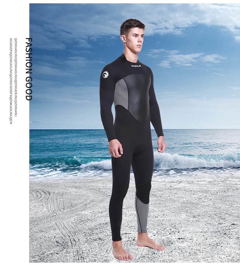 HISEA Diving Suit 1.5mm Long-Sleeved Warm Diving Suit Unisex Couple One-Piece Sunscreen Swimming Surf Suit.