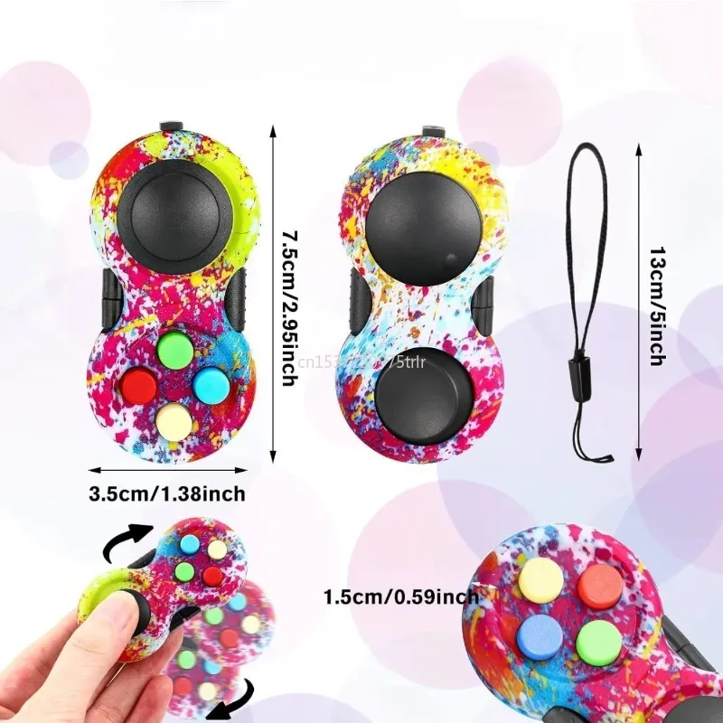 Fidget Pad 8 Fidget Functions Controller Stress Reducer Toy Cube Relieves Stress and Anxiety Toys