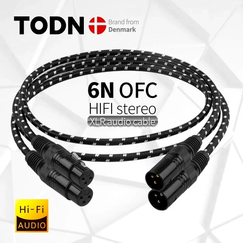 

TODN HIFI xlr аудио кабель стерео высокой чистоты 6N OFC Позолоченный xlr штекер-гнездо для микрофона микшера