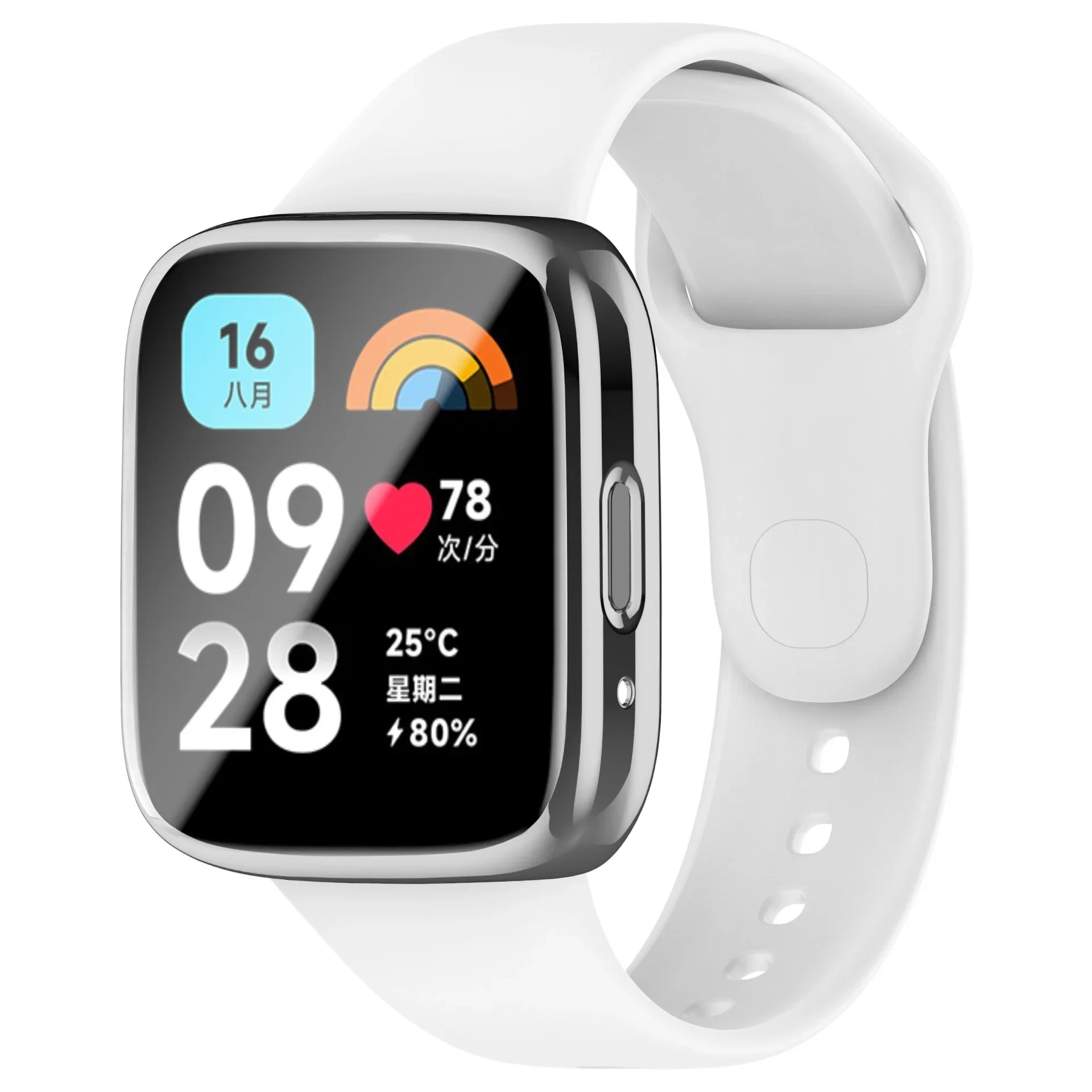Soft Silicone Strap and Screen Protector Case for Smartwatch Replacement Wristband Accessories