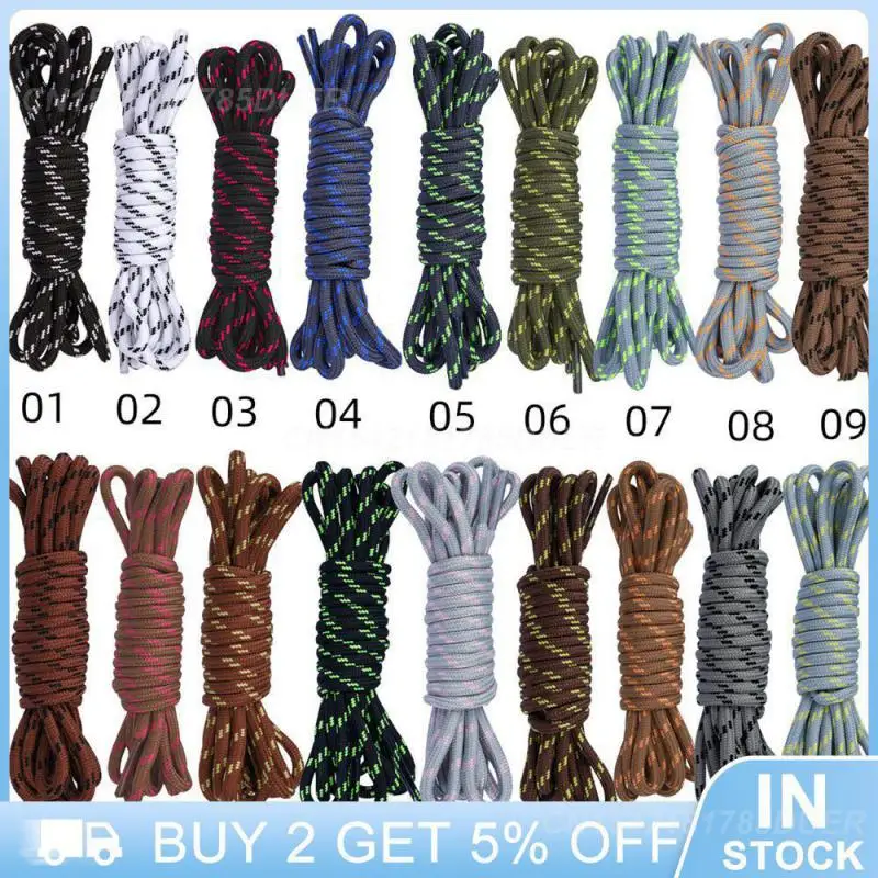  Polyester Yarn Round Laces Sports Shoes Shoe Accessories No Bombs Hiking Shoe Laces Boots Shoelace About 0.4cm Round 