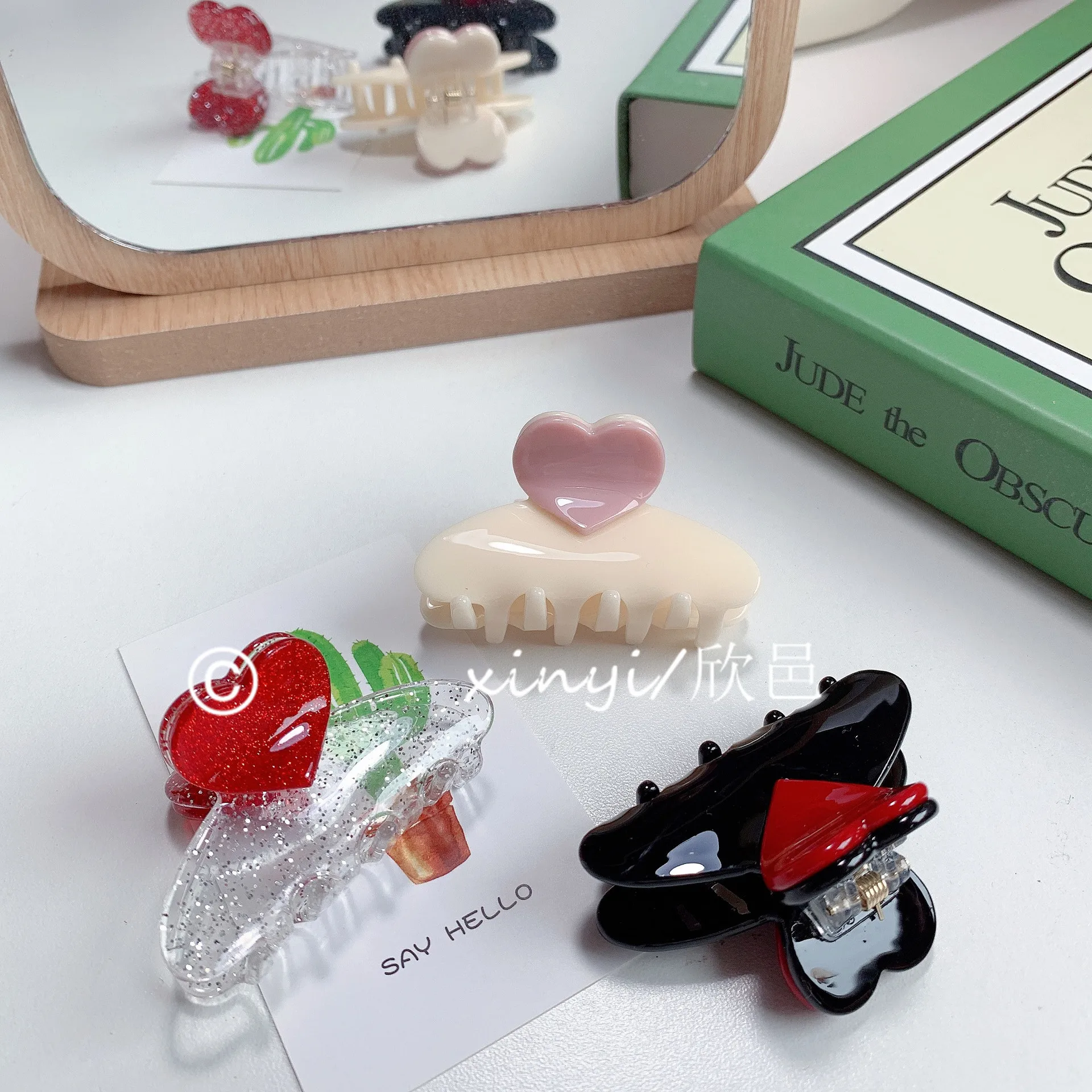 Little Love Hair Clip Cute Peach Heart Claw Clip Sweet