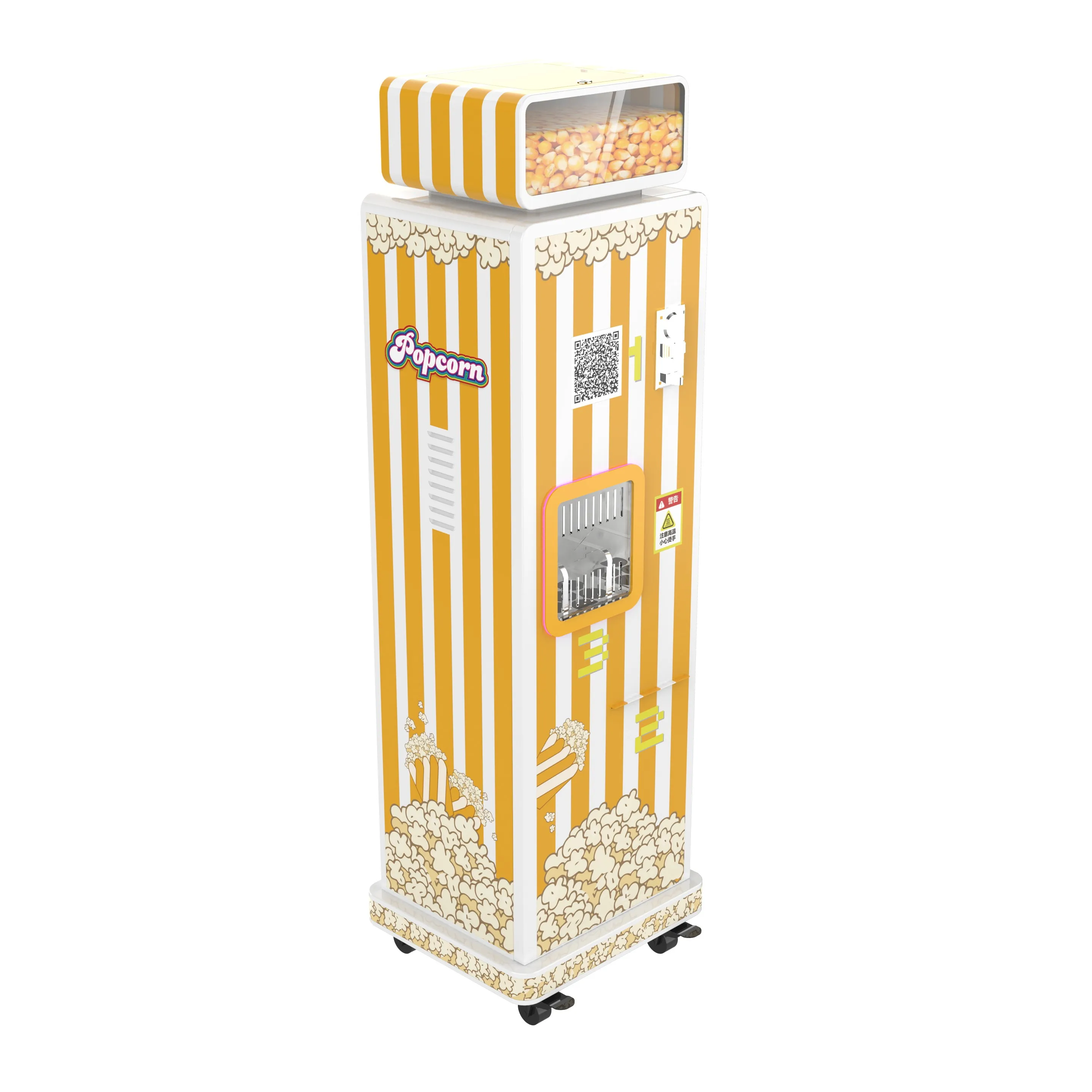 Stainless Steel Hot Sale Professional Electric Popcorn Makers, Commercial Automatic Coin Operated Popcorn Vending Machine