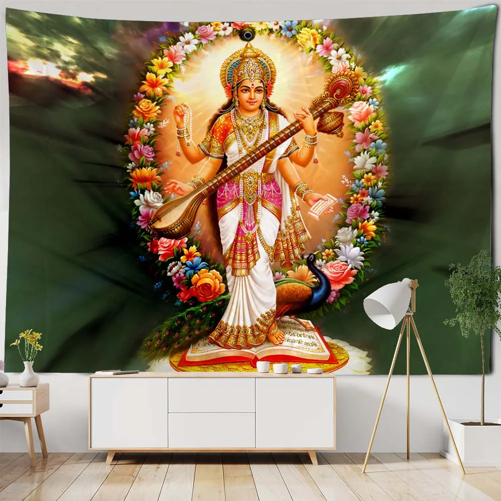 Indian Buddha Art Tapestry Wall Hanging Meditation Hippie Boho Psychedelic Mystic Witchcraft Art Home Background Wall Decor