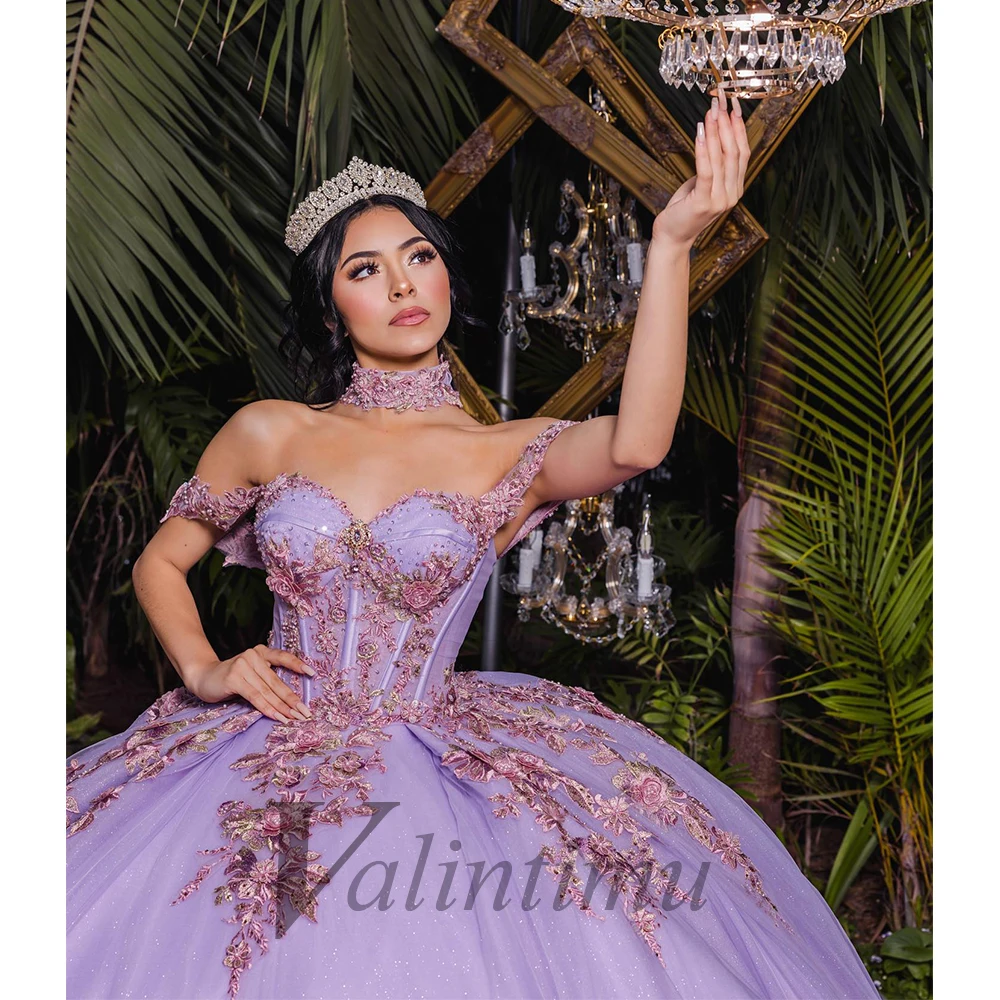 Party dress valintimu backless girl princess birthday party ball dress sweet 15 years appliques crystals beads