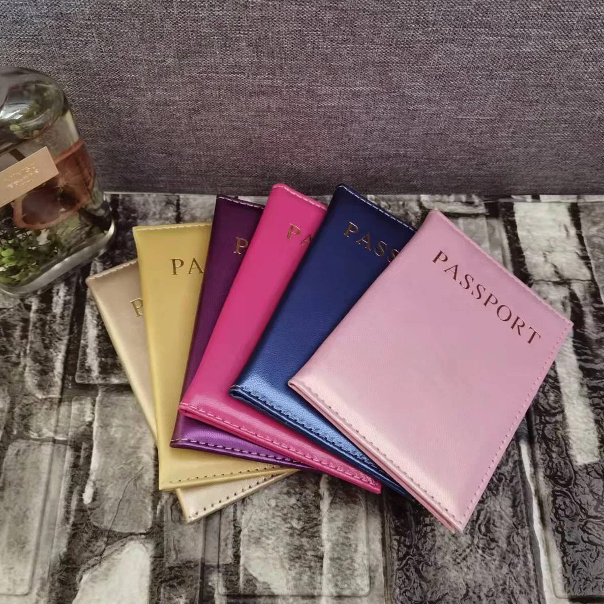 Universal Travel Passport Cover Women Pu Leather Cute Pink Holder