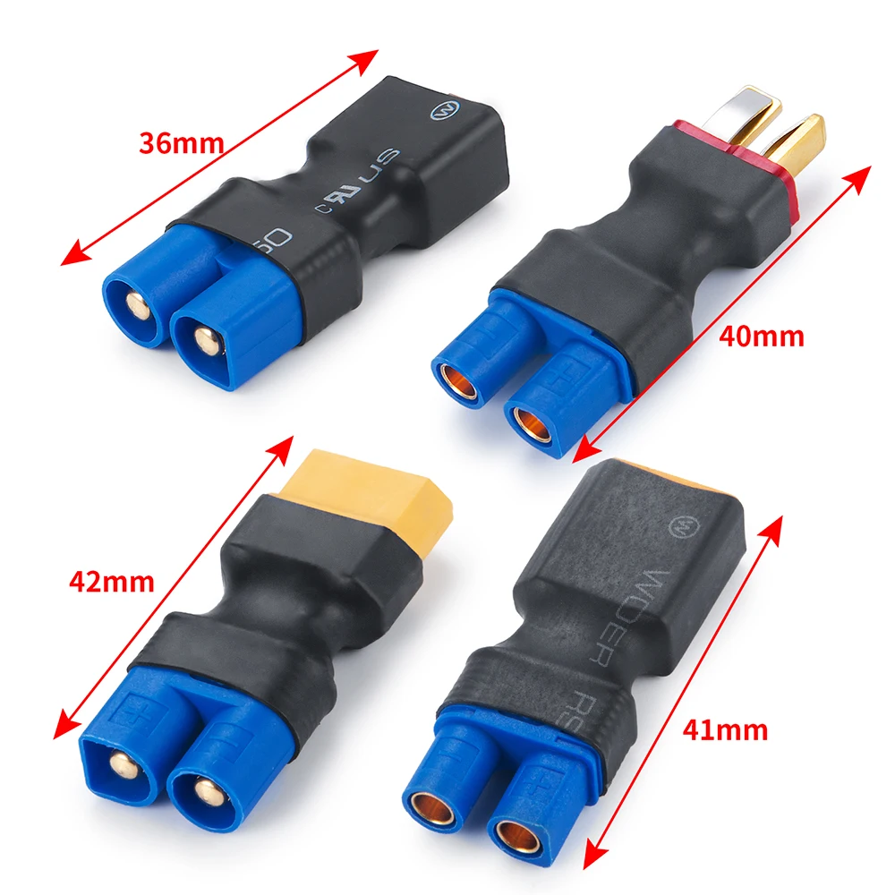 RC Connectors AXSPEED Adapter EC5 EC3 T TRX to XT60 T Deans Female Male Connectors Banana Plug RC Lipo Battery Control Parts DIY