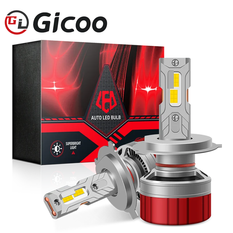 GICOO X25 LED 헤드라이트 20000LM LED 캔버스 차량용 램프 H1 H3 H4 H7 H11 H13 H27 9005 9006 9007 9012 안개등 자동차 라이트 160W