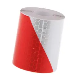 300cm Red with White Auto Reflective Warning Conspicuity Tape Film Sticker