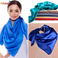 Cheap 90Cm Large Satin Scarf Hijab Scarf For Women Silk Satin Headband Hair Scarves Silk Satin Bandana Women Silk Square Scarf 1