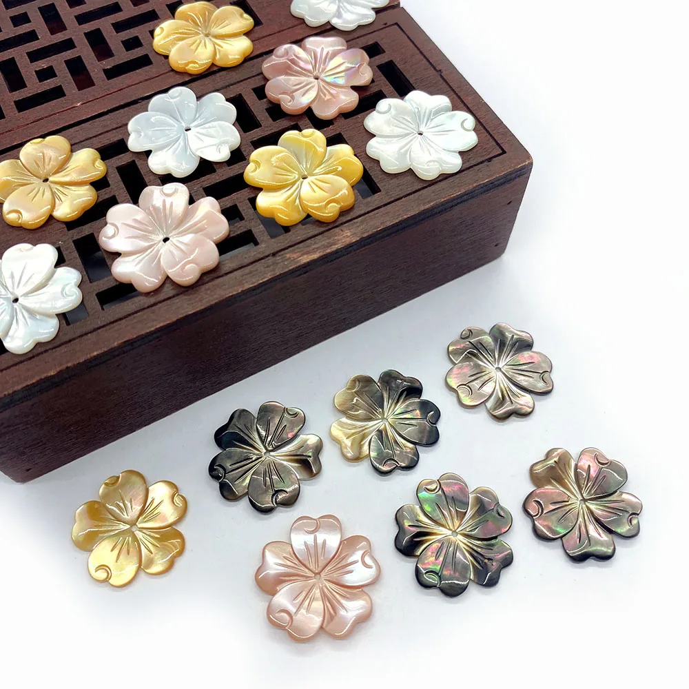 

Natural Mother of Pearl Shell Beads Carved Flower Pendants Beads for Jewelry Making Handmade DIY Necklace Earrings Accessories