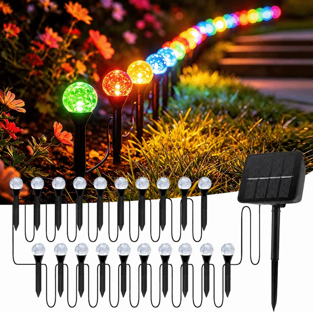 스마트 태양광 LED 야외 바닥 조명 방수 20 LED 전구 LED 경로 데크 조명 태양광 정원 조명 마당 도로 조명