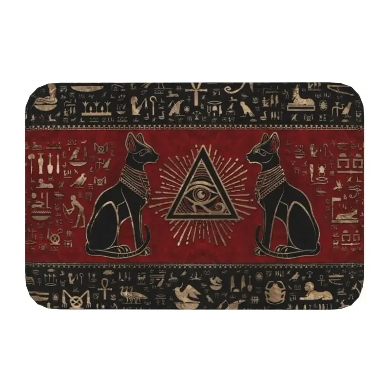 

Ancient Egypt Eye Of Horus Doormat Non-Slip Entrance Kitchen Bath Floor Door Mats Egyptian Bastet Cat Carpet Toilet Garage Rug