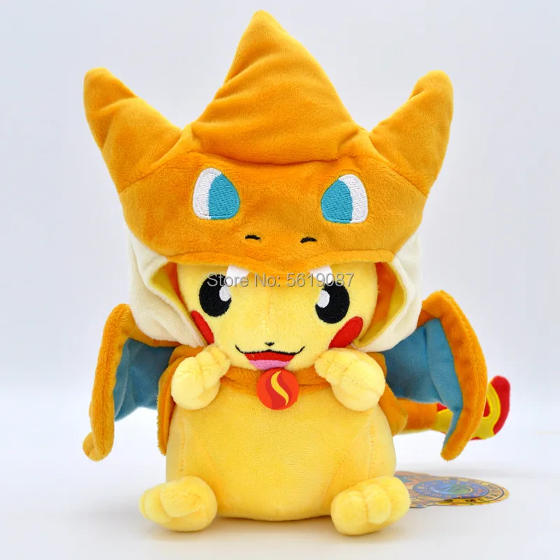 20-23CM Mega Charizard X&Y Cosplay Pikachu Peluche Stuffed Animals Dolls Plush Toys Kids Christmas Gifts Free Shipping