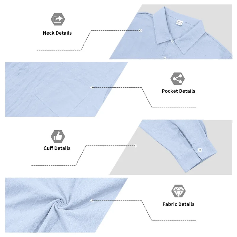 Men's Autumn Loose Trend Linen Solid Color Simple Lapel Long-Sleeved Shirt Beach Trousers Set