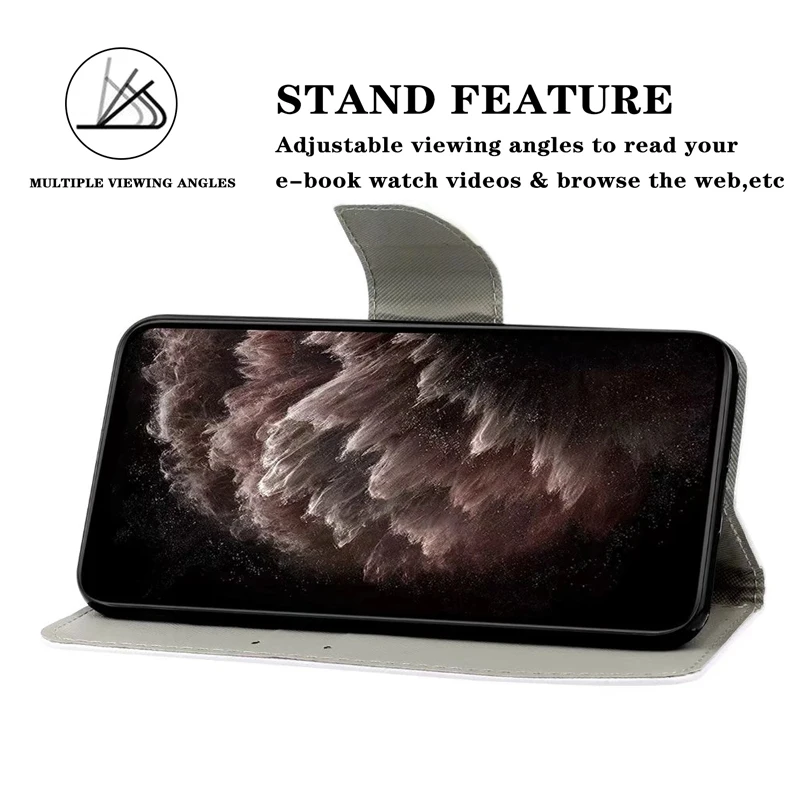 Elegant Flip Wallet Leather Case with Butterfly, Flower, Cat, and Flamingo Design