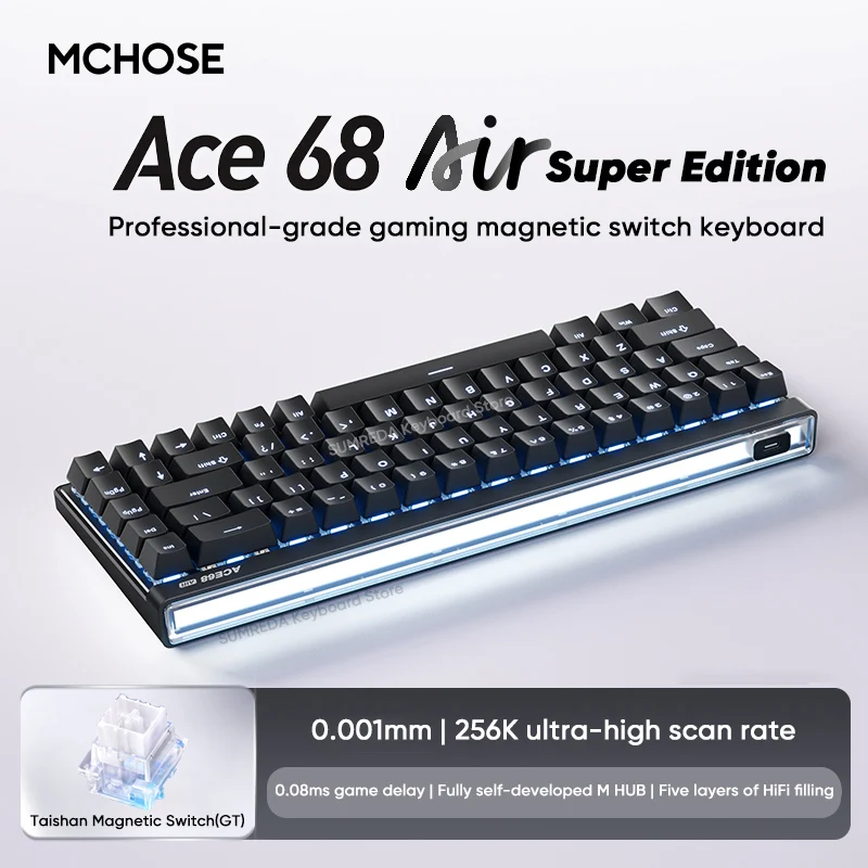 新しい MCHOSE Ace68 Air Pro 磁気メカニカルキーボード RT0.001mm 8K