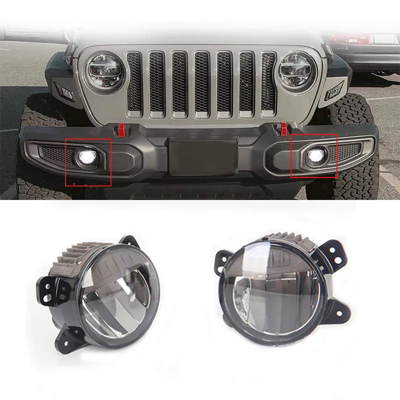 

Фонари Противотуманные, ходовые огни для Jeep Wrangler JL 2018 2019 2020 с пластиковым бампером