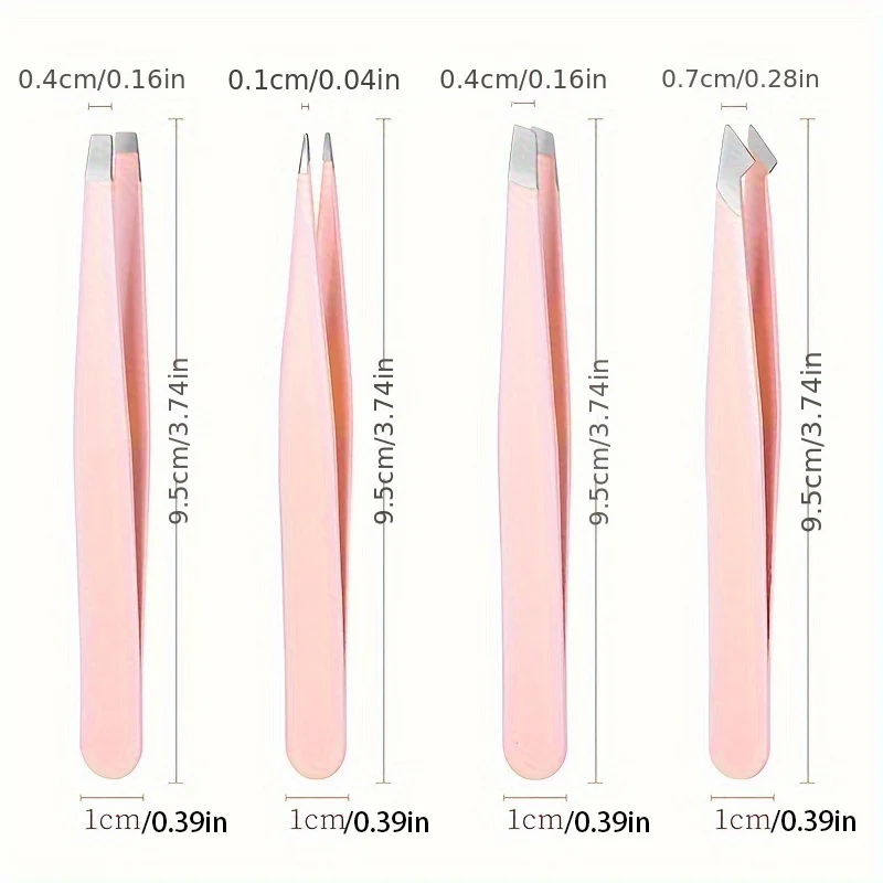 4 PCS Stainless Steel Eyebrow Clippers Set Hair Removal Forceps Oblique And Straight Mouth Eyebrow Trimming Clip Beauty Tool 6