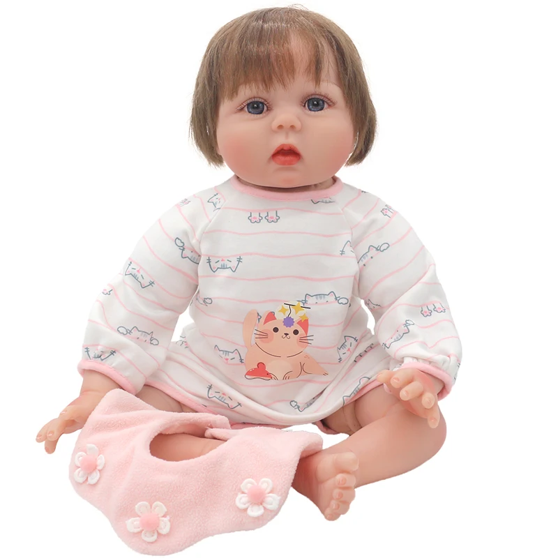 55cm Baby Doll Clothes Jumpsuit  22" Reborn Dolls Lace Dress Hat Children Gift Toys Outfit