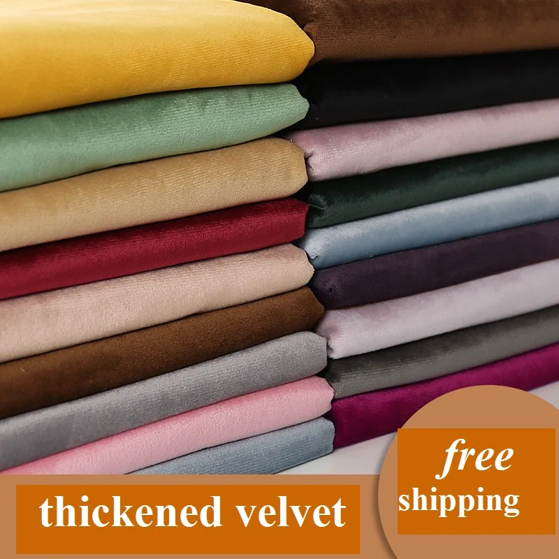 155cmx50cm Thickening Velvet Fabric Solid Color Gold Plush Sofa Pillow Curtain Tablecloth Home DIY Apparel Sewing Fabrics |