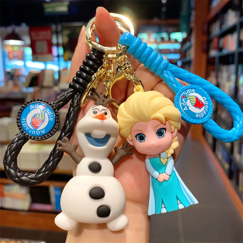Disney Frozen Keychains Elsa Anna Anime Kristoff Olaf Key Ring