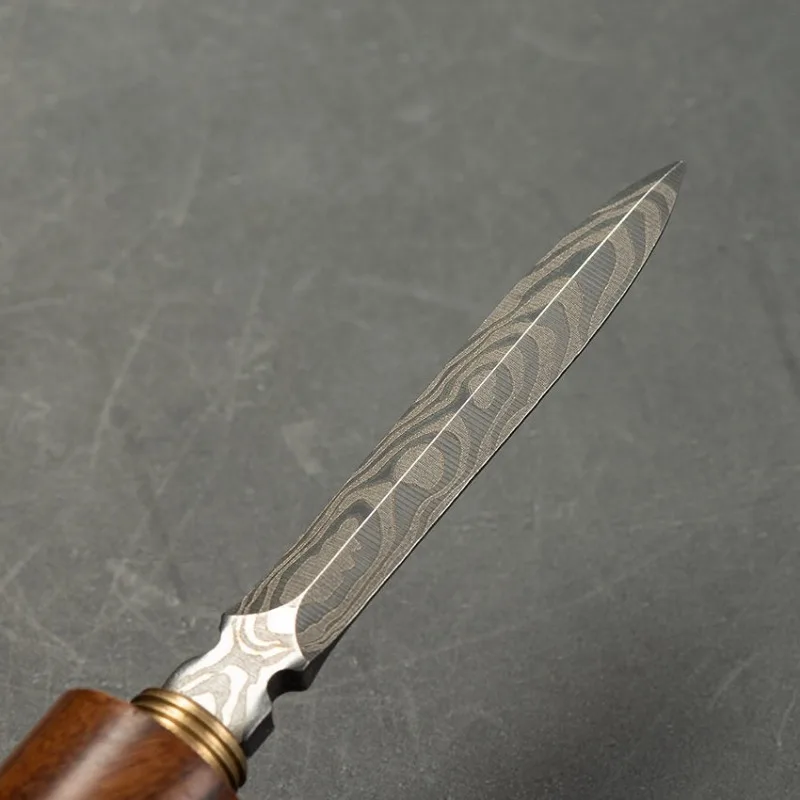 Pu'er tea knife Damascus handmade stainless steel tea needle set accessories