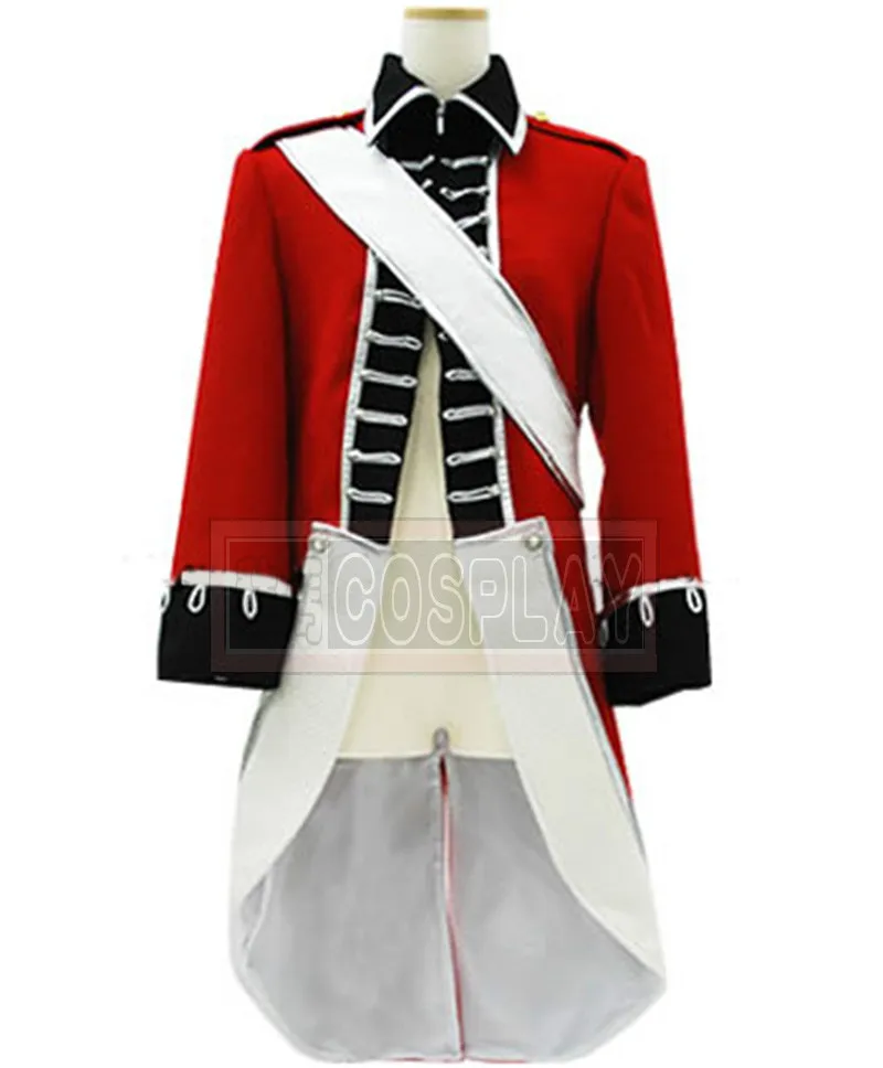 

Axis Powers British War Of Independence Red Military Uniform Cosplay Costume Halloween Christmas Party Custom Made Any Size