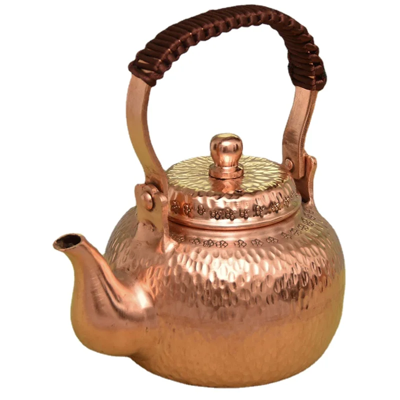 

Chinese Teapot Vintage Wine Warmer Pure Copper Coffee Pots Handmade Kettle Metal Teapots To Boil Water Tea Tools Set Gift 400ML