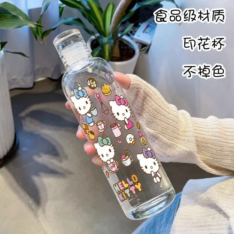 Hello Kitty Niche Cup High Value Cute Water Cup 500ML Transparent Animation Cartoon Printing Internet Celebrity Custom Wholesale 6