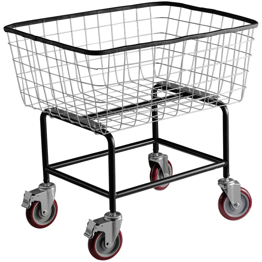 

VEVORbrand Steel Rolling Laundry Cart 2.5 Bushel, Wire Laundry Basket with Wheels, Steel Frame with Galvanized Finish, 5"
