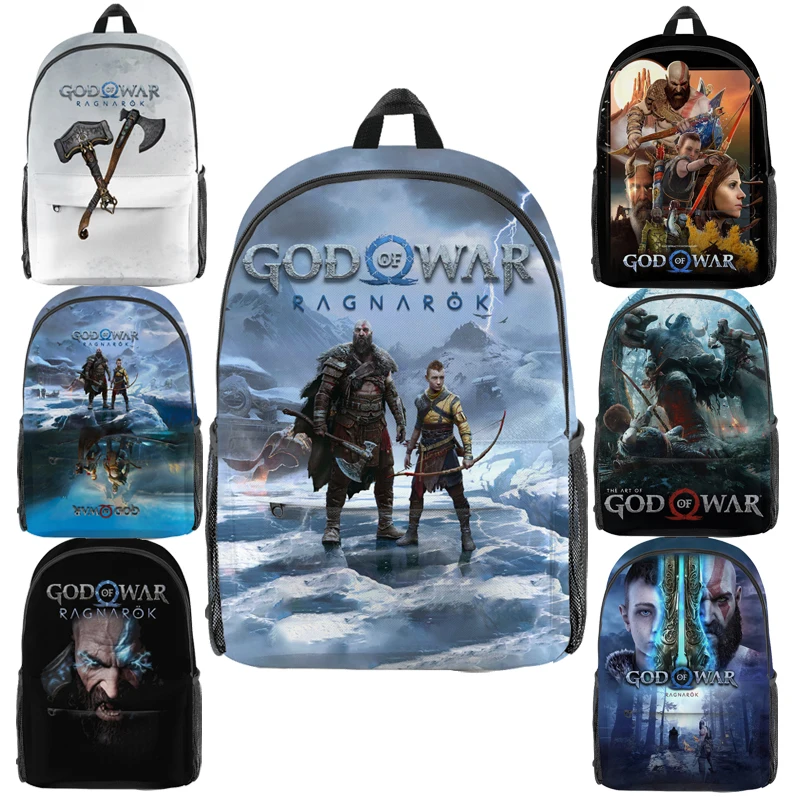 God Of War Ragnarok Mochila Kratos Atreus Bambini 3D Print Bookbag Cartoon Spalla Zaino Ragazze Ragazzi Bambini Borse Da Scuola Regalo