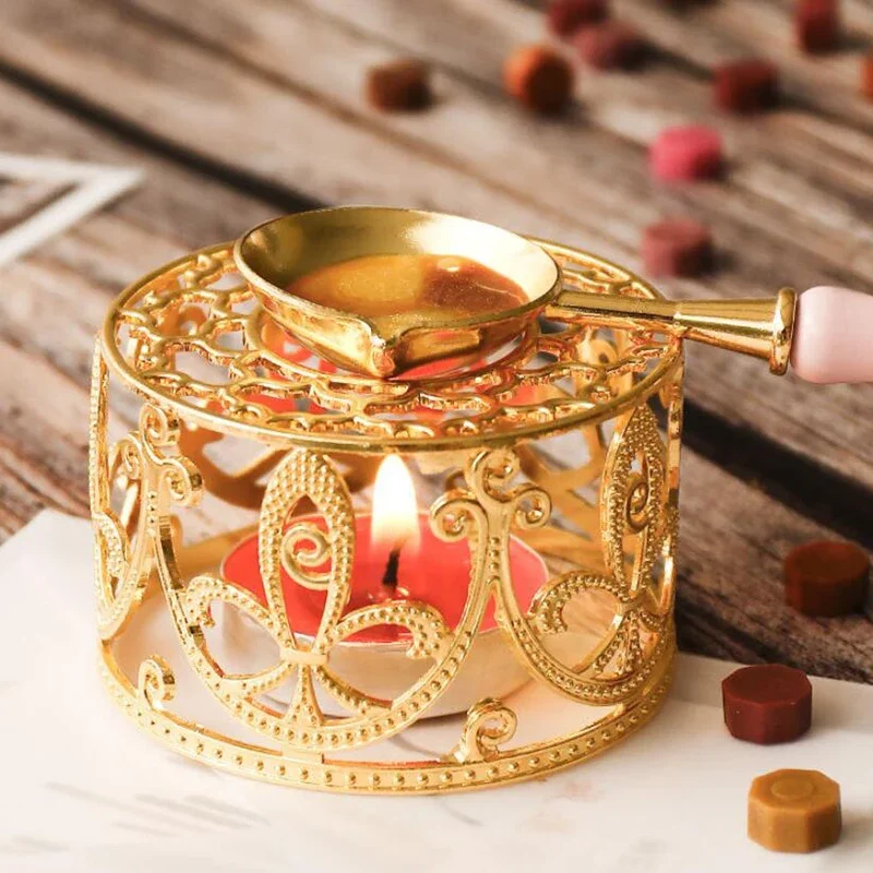 Hollow Sealing Wax Stove Lacquer Wax Seal Vintage Furnace Bead Stick Heater Stove Spoon Sealing DIY Craft Melting Candle