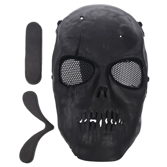 Masque de protection Airsoft - Crâne noir - LIVRAISON GRATUITE ET