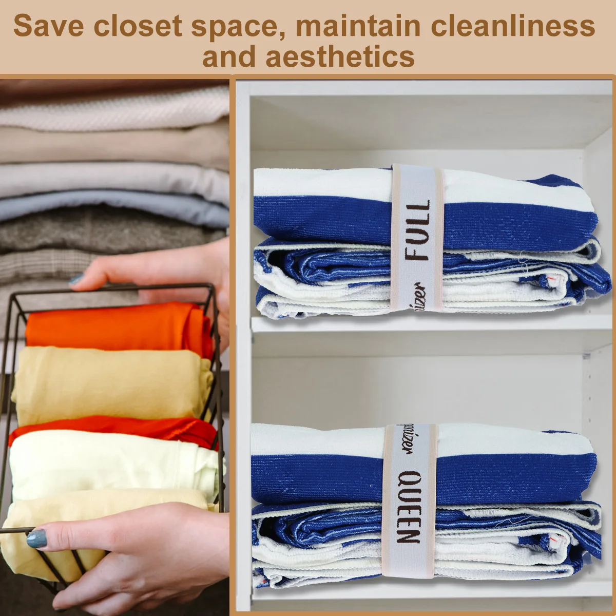Elastic Bed Sheet Organizer Bands Set for King Queen Full Twin