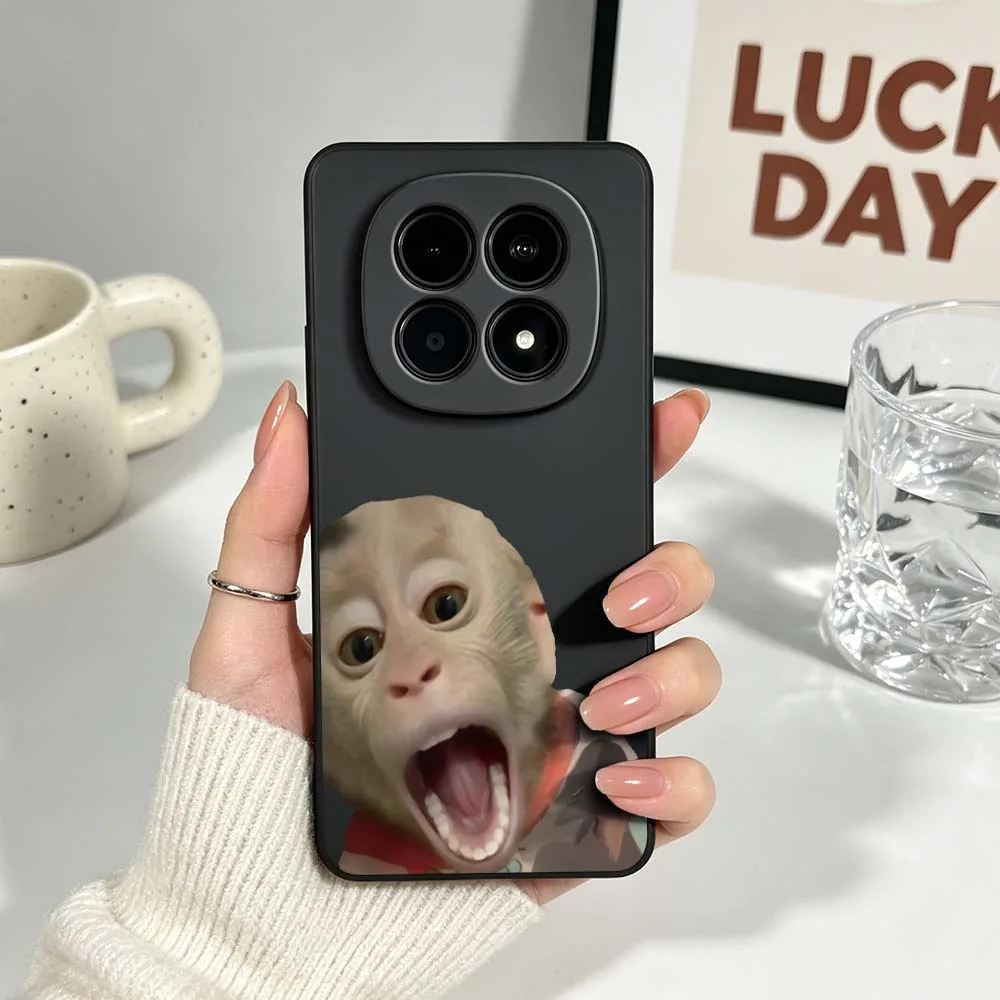 Creative Monkey Pattern Black Soft Phone Case