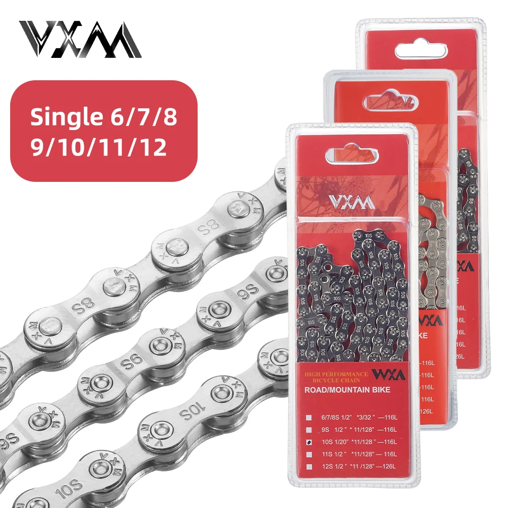 Catena Bicicletta YLME 8-12 Velocità – Semicava In Acciaio, 116/126 Maglie Per MTB E Strada
