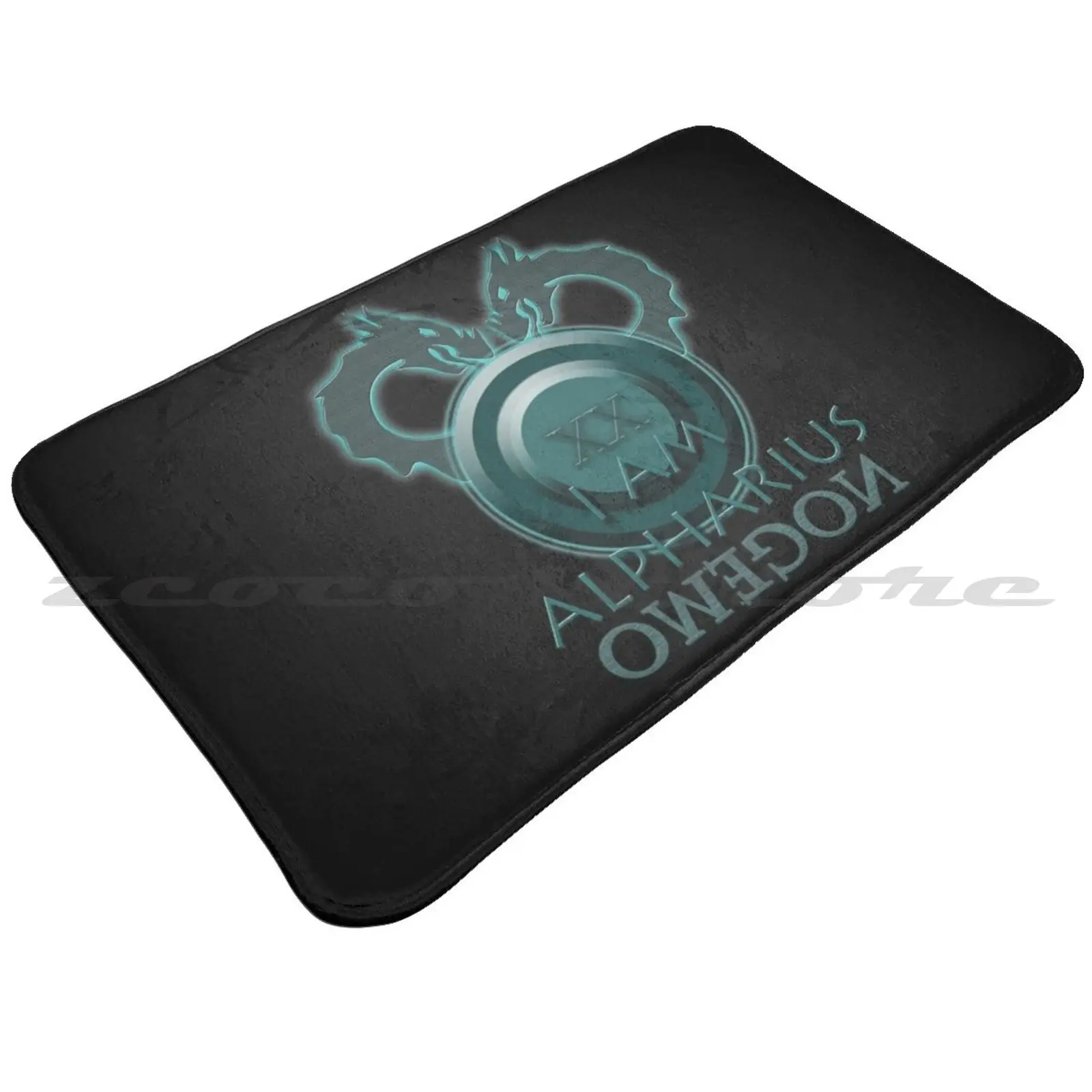 I Am Alpharius Logo-Black Carpet Rug Non-Slip Water Absorb Door Mat Omegon Dominatus Logo Primarch |