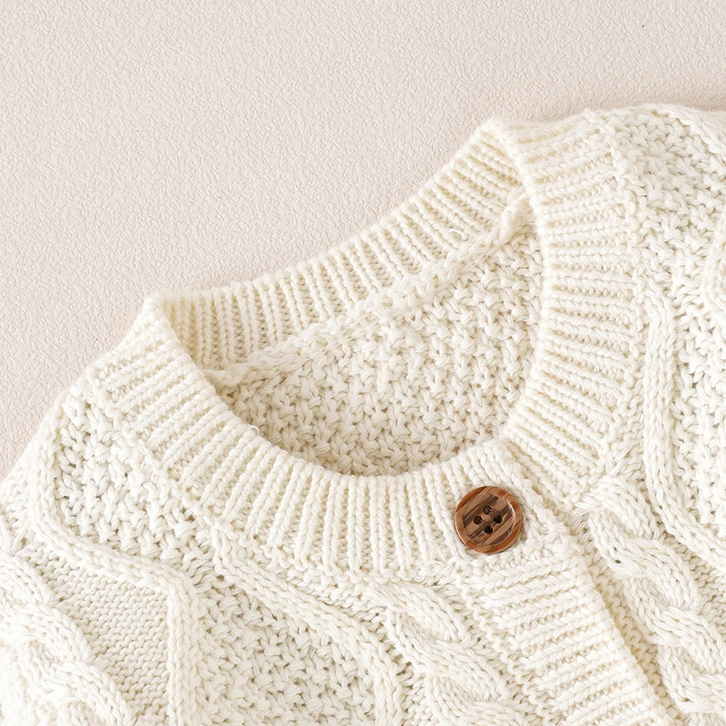 Maglione per bambini in cotone lavorato a maglia per neonati Abbigliamento per bambini Moda Solid Top Capispalla Infantile Ragazze Ragazzi Cardigan Manica lunga Autunno 0-3 anni - immagine 4