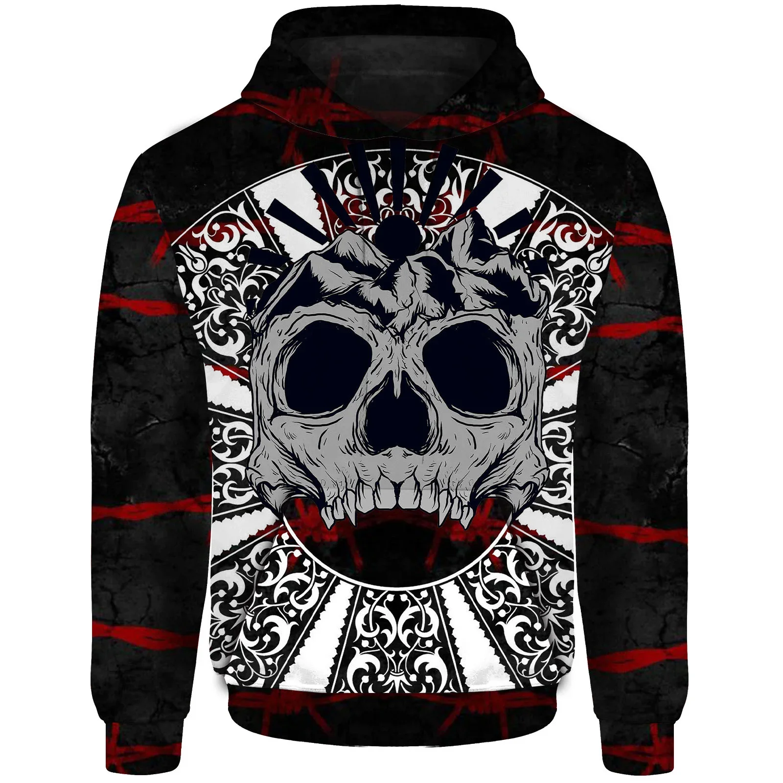 thumbnail image 1 of Sudadera con capucha de otoño para hombre, sudadera con capucha con estampado de calavera gótica, ropa para hombre, ropa Y2k, sudaderas para hombre, jersey informal Harajuku, 1 of 5