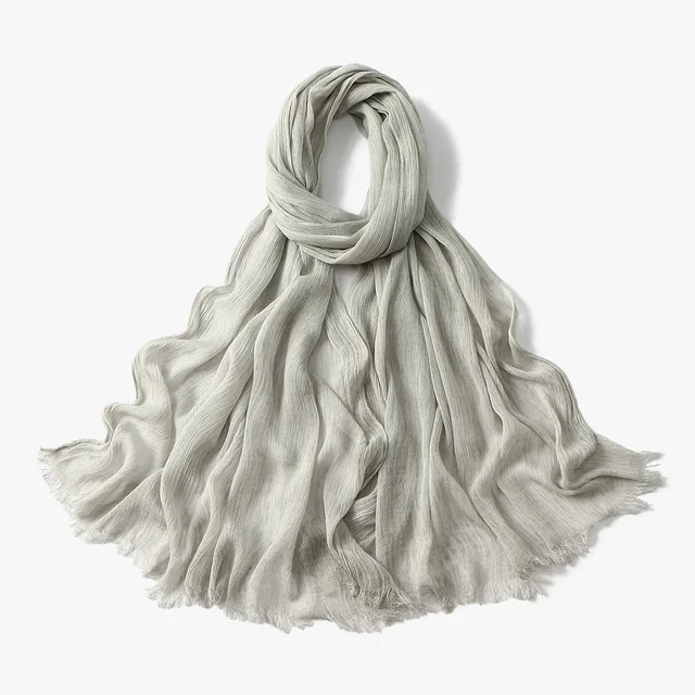 107519-9114a6.jpg Écharpe Hijab Royan en coton froissé pour femmes musulmanes, châles longs et doux islamiques, enveloppes courtes à pampilles, accessoires Bufanda
