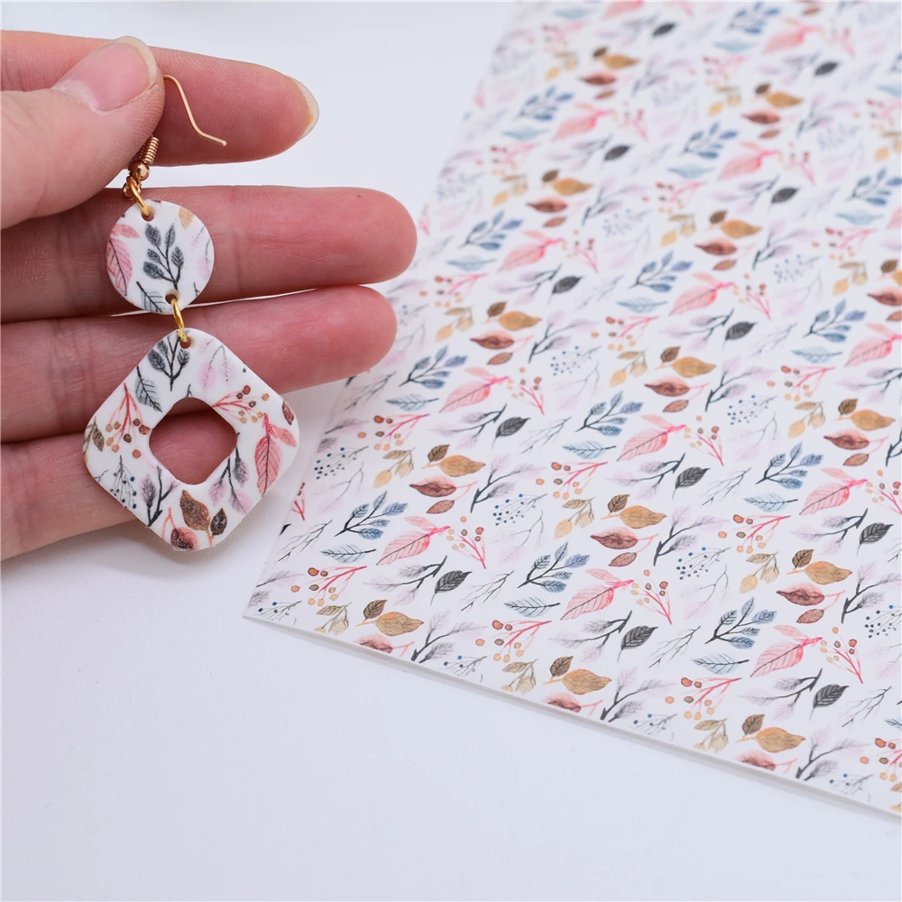 ZENRA-Papier de transfert d'interconnexion spécial, argile polymère, pierre, motif de Noël, bricolage, poterie douce, boucles d'oreilles, bijoux, outils de coloration  36