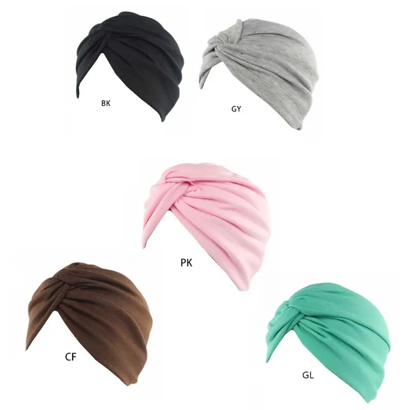 

Women Headscarf Muslim Hijab Turban Pleated Hair Loss Cover Scarf for Head