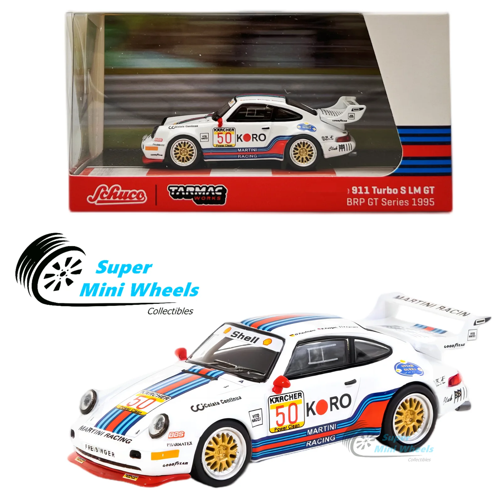 

Schuco X Tarmac Works 1/64 911 Turbo S LM GT BRP GT Series 1995 #50 DieCast Model Car Collection Limited Edition Hobby Toys