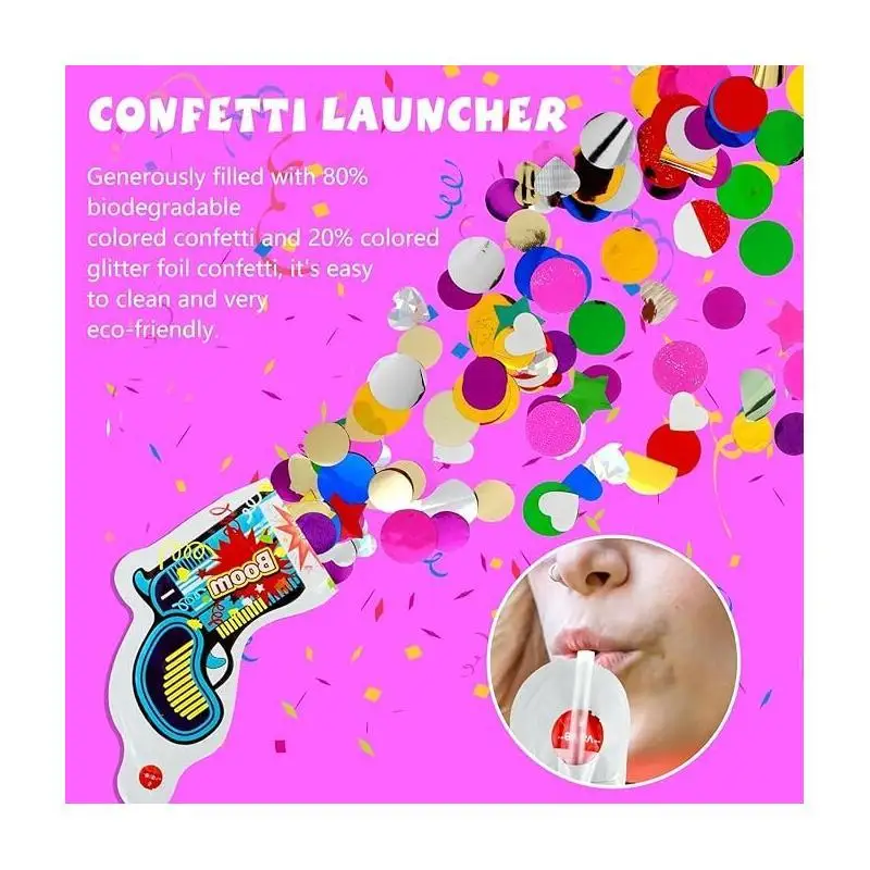 10 Stück Aufblasbare Konfetti-Kanonen, Handgehaltene Party-Popper für Geburtstag, Hochzeit, Abschlussfeier und Feierlichkeiten – Detail 2